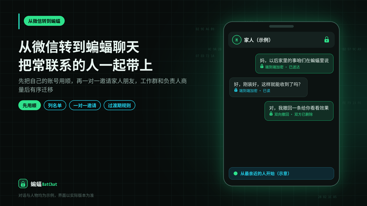 想从微信转到蝙蝠聊天：把常联系的家人朋友和工作群一起搬过来的做法