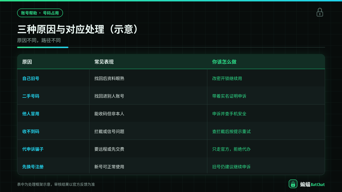 手机号被占用的三种原因与对应处理方式对照