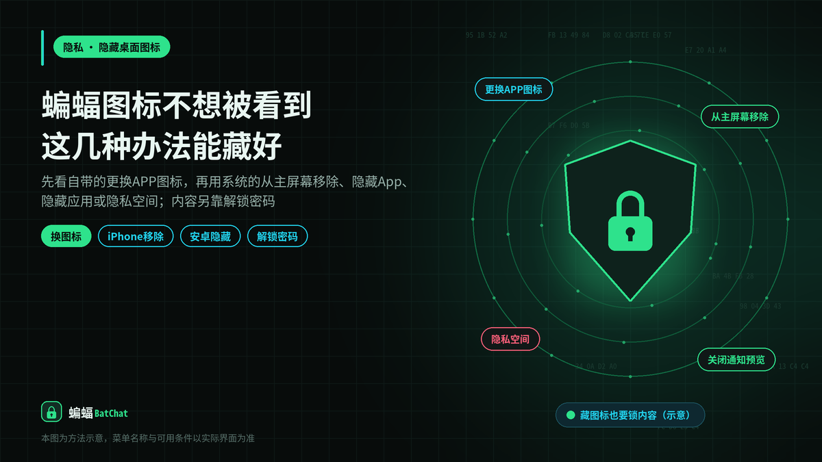 蝙蝠聊天隐藏图标怎么弄:不想让别人在手机桌面上看到的几种办法