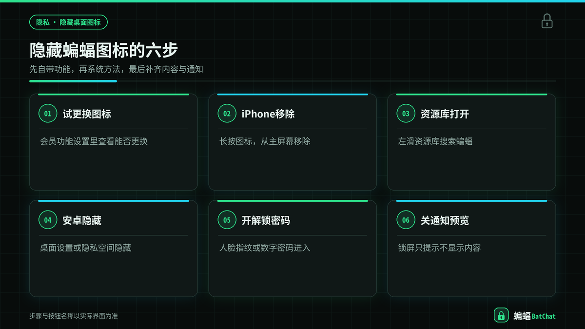 蝙蝠聊天隐藏桌面图标的几种办法步骤示意