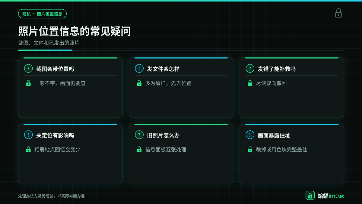 蝙蝠聊天发照片时位置信息相关常见问题示意