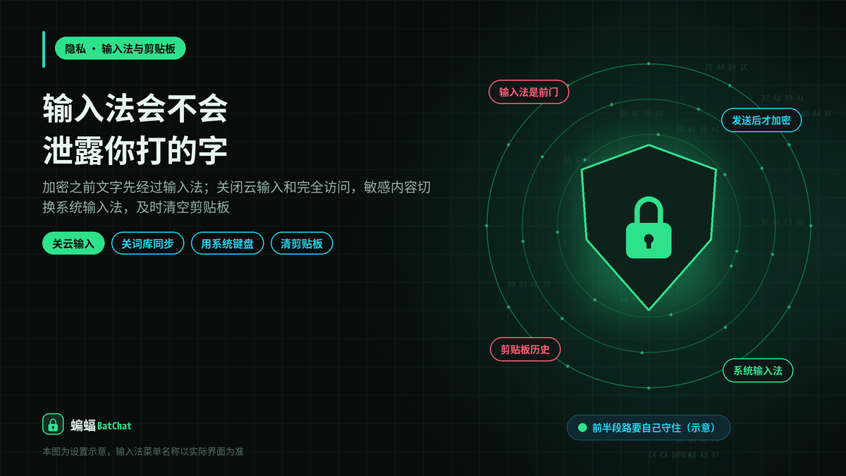 第三方输入法会不会泄露我在蝙蝠聊天里打的字？输入法与剪贴板隐私设置