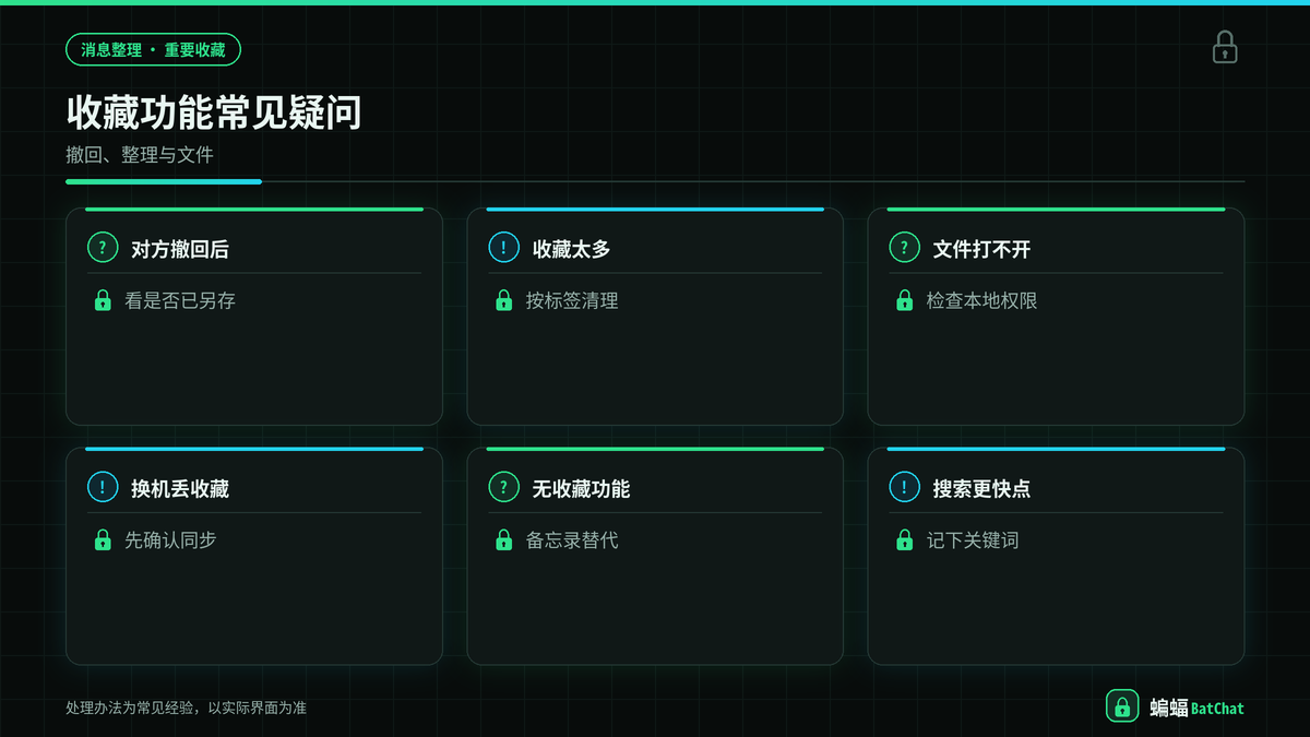 蝙蝠聊天收藏整理与敏感信息保存注意事项示意图