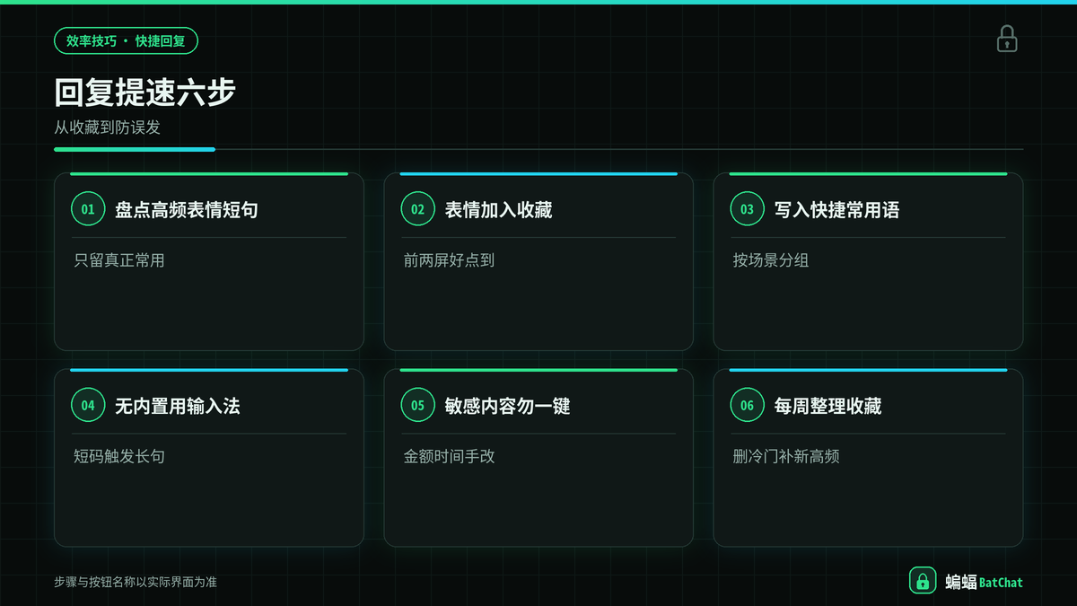 蝙蝠聊天收藏表情与添加常用语步骤示意图