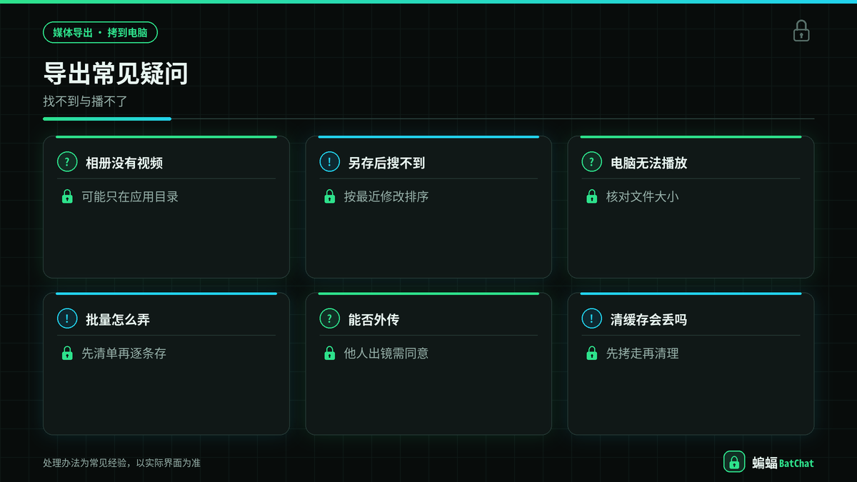 蝙蝠聊天视频导出隐私与电脑拷贝注意事项示意图