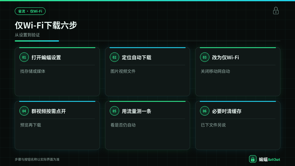 蝙蝠聊天设置自动下载仅Wi-Fi步骤示意图